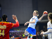 Marketa Jerabkova is in action during the Romania vs. Czechia match at the Women's EHF EURO 2024 in Fonix Arena, Debrecen, on November 29, 2...