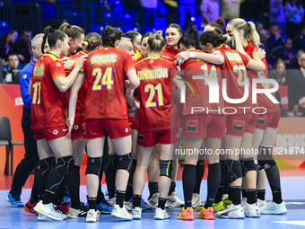 Romania faces Czechia in the Women's EHF EURO 2024 at Fonix Arena in Debrecen, Hungary, on November 29, 2024. (