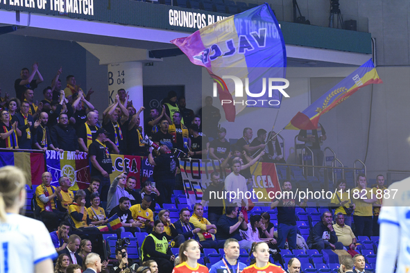 Fans of Romania during Romania vs. Czechia - Women's EHF EURO 2024, in Fonix Arena, Debrecen, on November 29, 2024 