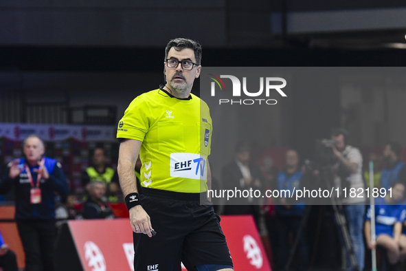 Brkic Radojko is in action during the Romania vs. Czechia match at the Women's EHF EURO 2024 in Fonix Arena, Debrecen, on November 29, 2024....