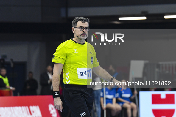 Brkic Radojko is in action during the Romania vs. Czechia match at the Women's EHF EURO 2024 in Fonix Arena, Debrecen, on November 29, 2024....