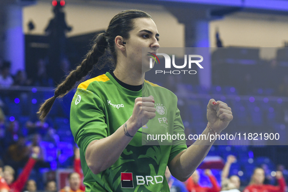 Bianca Tomina competes during the Romania vs. Czechia match at the Women's EHF EURO 2024 in Fonix Arena, Debrecen, on November 29, 2024 