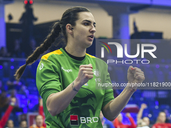 Bianca Tomina competes during the Romania vs. Czechia match at the Women's EHF EURO 2024 in Fonix Arena, Debrecen, on November 29, 2024 (