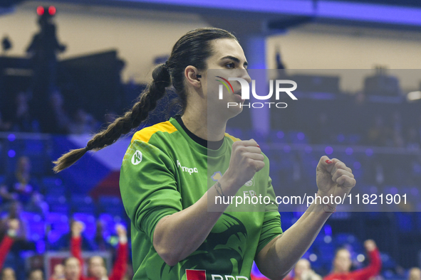 Bianca Tomina competes during the Romania vs. Czechia match at the Women's EHF EURO 2024 in Fonix Arena, Debrecen, on November 29, 2024 