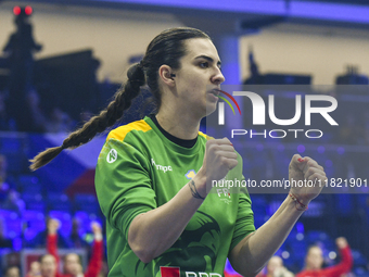 Bianca Tomina competes during the Romania vs. Czechia match at the Women's EHF EURO 2024 in Fonix Arena, Debrecen, on November 29, 2024 (