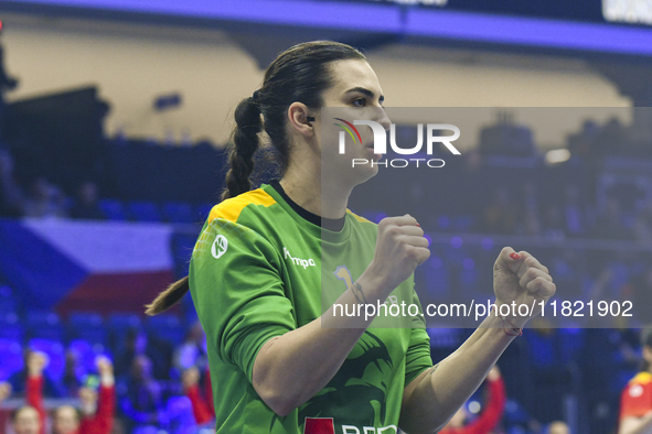 Bianca Tomina competes during the Romania vs. Czechia match at the Women's EHF EURO 2024 in Fonix Arena, Debrecen, on November 29, 2024 