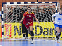 Lorena Gabriela Ostase is in action during the Romania vs. Czechia match at the Women's EHF EURO 2024, in Debrecen, Hungary, on November 29,...