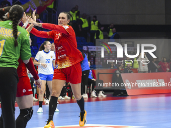 BAZALIU Bianca Maria is in action during the Romania vs. Czechia match at the Women's EHF EURO 2024 in Fonix Arena, Debrecen, on November 29...