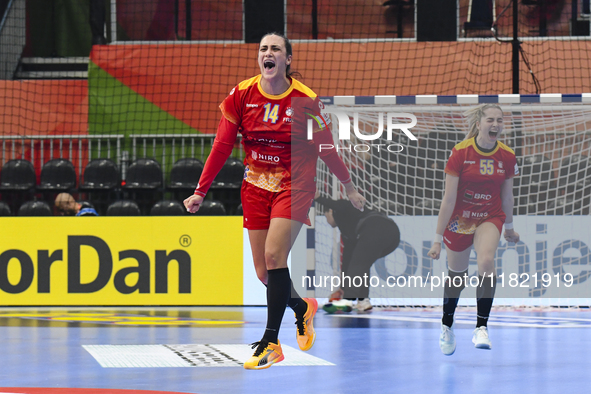 BAZALIU Bianca Maria is in action during the Romania vs. Czechia match at the Women's EHF EURO 2024 in Fonix Arena, Debrecen, on November 29...