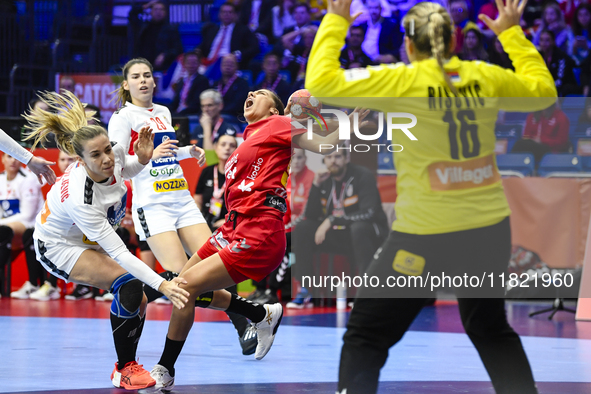 PAVICEVIC Ivona is in action during the Montenegro vs. Serbia match at the Women's EHF EURO 2024 in Fonix Arena, Debrecen, on November 29, 2...