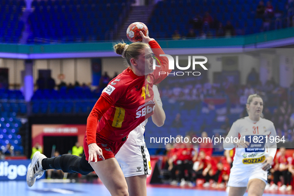 DZAFEROVIC Katarina is in action during the Montenegro vs. Serbia match at the Women's EHF EURO 2024 in Fonix Arena, Debrecen, on November 2...