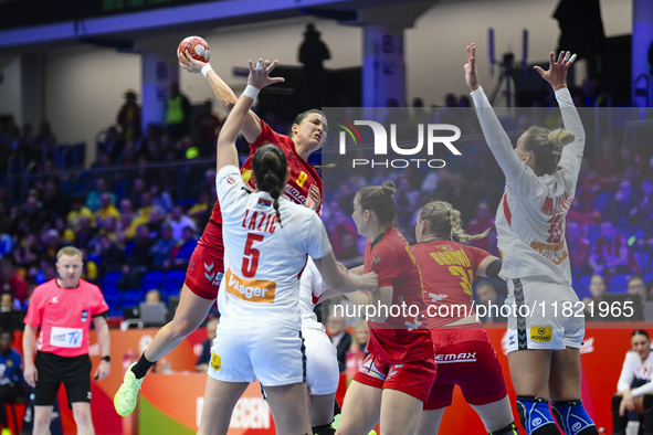 JAUKOVIC Durdina is in action during Montenegro vs. Serbia - Women's EHF EURO 2024 in Fonix Arena, Debrecen, on November 29, 2024 