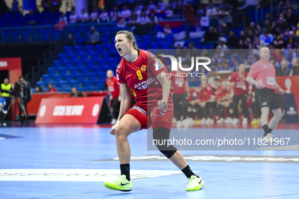 JAUKOVIC Durdina is in action during Montenegro vs. Serbia - Women's EHF EURO 2024 in Fonix Arena, Debrecen, on November 29, 2024 