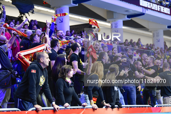 Fans of Montenegro during Montenegro vs. Serbia - Women's EHF EURO 2024 in Fonix Arena, Debrecen, on November 29, 2024 