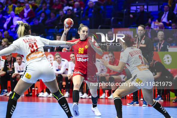 RAICEVIC Milena is in action during the Montenegro vs. Serbia match at the Women's EHF EURO 2024 in Fonix Arena, Debrecen, on November 29, 2...