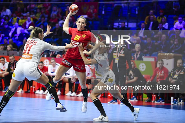 RAICEVIC Milena is in action during the Montenegro vs. Serbia match at the Women's EHF EURO 2024 in Fonix Arena, Debrecen, on November 29, 2...