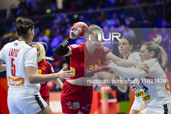 BRNOVIC Tatjana is in action during the Montenegro vs. Serbia match at the Women's EHF EURO 2024 in Fonix Arena, Debrecen, on November 29, 2...