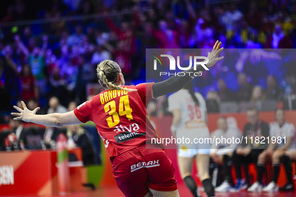 BRNOVIC Tatjana is in action during the Montenegro vs. Serbia match at the Women's EHF EURO 2024 in Fonix Arena, Debrecen, on November 29, 2...