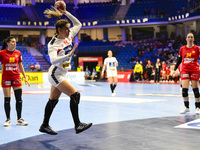 Natasa Lovric is in action during the Montenegro vs. Serbia match at the Women's EHF EURO 2024 in Fonix Arena, Debrecen, on November 29, 202...