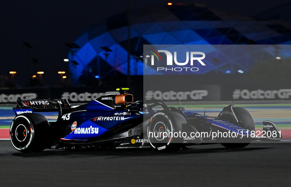 Argentinian Formula One driver Franco Colapinto of Williams participates in the first practice session of the Formula 1 Grand Prix of Qatar...