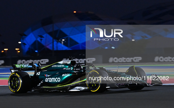 Canadian Formula One driver Lance Stroll of Aston Martin participates in the first practice session of the Formula 1 Grand Prix of Qatar at...