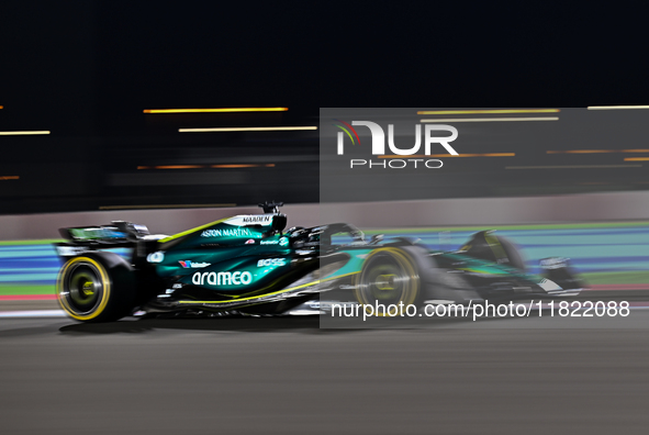 Canadian Formula One driver Lance Stroll of Aston Martin participates in the first practice session of the Formula 1 Grand Prix of Qatar at...