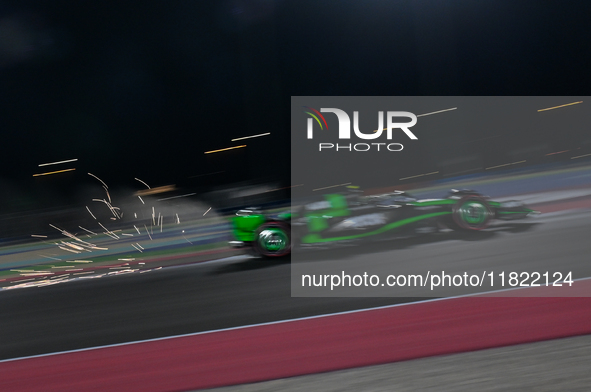 Chinese driver Zhou Guanyu of Alfa Romeo Ferrari participates in the first practice session of the Formula 1 Grand Prix of Qatar at Lusail I...