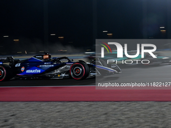 Thai driver Alexander Albon of Williams Mercedes participates in the first practice session of the Formula 1 Grand Prix of Qatar at Lusail I...