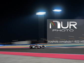 German driver Nico Hulkenberg of Haas Ferrari participates in the first practice session of the Formula 1 Grand Prix of Qatar at Lusail Inte...