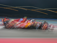 Monaco's driver Charles Leclerc of Ferrari participates in the first practice session of the Formula 1 Grand Prix of Qatar at Lusail Interna...