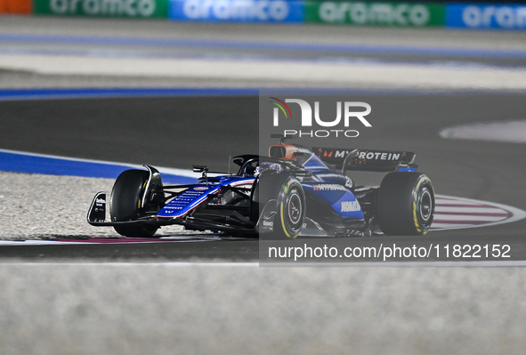 Thai Formula One driver Alexander Albon of Williams participates in the Sprint qualifying session of the Formula 1 Grand Prix of Qatar at Lu...