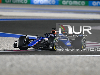 Thai Formula One driver Alexander Albon of Williams participates in the Sprint qualifying session of the Formula 1 Grand Prix of Qatar at Lu...