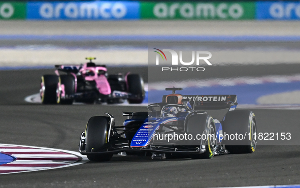 Thai Formula One driver Alexander Albon of Williams participates in the Sprint qualifying session of the Formula 1 Grand Prix of Qatar at Lu...