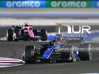 Thai Formula One driver Alexander Albon of Williams participates in the Sprint qualifying session of the Formula 1 Grand Prix of Qatar at Lu...