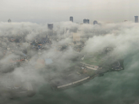 The city of Colombo is seen amid smog and rain from Lotus Tower in Colombo, Sri Lanka, on November 30, 2024. Sri Lanka's Central Environment...