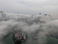 The city of Colombo is seen amid smog and rain from Lotus Tower in Colombo, Sri Lanka, on November 30, 2024. Sri Lanka's Central Environment...