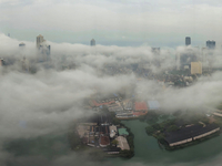 The city of Colombo is seen amid smog and rain from Lotus Tower in Colombo, Sri Lanka, on November 30, 2024. Sri Lanka's Central Environment...