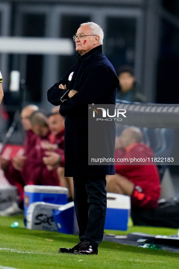 Antonio Conte Head Coach of SSC Napoli looks on during the serie Serie A Enilive match between SSC Napoli and AS Roma at Stadio Diego Armand...