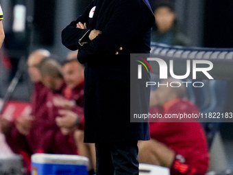 Antonio Conte Head Coach of SSC Napoli looks on during the serie Serie A Enilive match between SSC Napoli and AS Roma at Stadio Diego Armand...