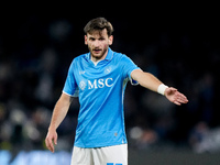 Khvicha Kvaratskhelia of SSC Napoli gestures during the serie Serie A Enilive match between SSC Napoli and AS Roma at Stadio Diego Armando M...