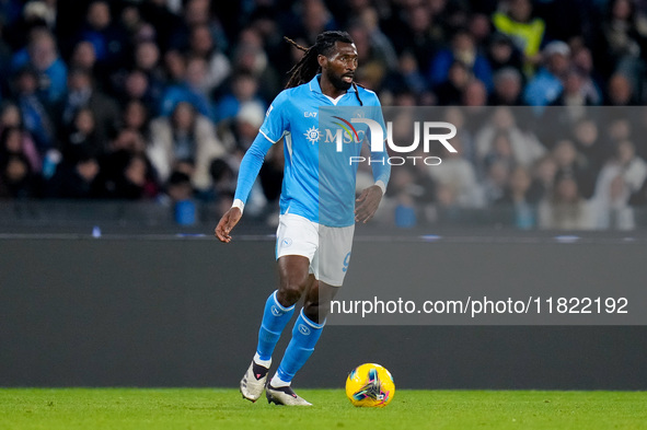 Andre-Frank Zambo Anguissa of SSC Napoli during the serie Serie A Enilive match between SSC Napoli and AS Roma at Stadio Diego Armando Marad...