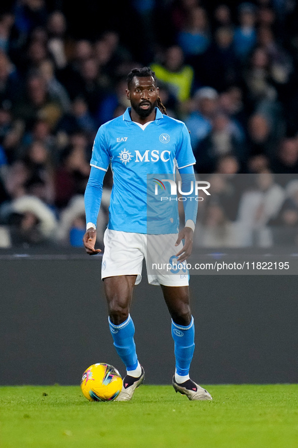 Andre-Frank Zambo Anguissa of SSC Napoli during the serie Serie A Enilive match between SSC Napoli and AS Roma at Stadio Diego Armando Marad...