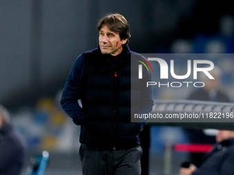 Antonio Conte Head Coach of SSC Napoli looks on during the serie Serie A Enilive match between SSC Napoli and AS Roma at Stadio Diego Armand...