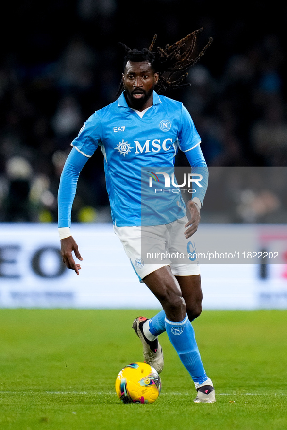 Andre-Frank Zambo Anguissa of SSC Napoli during the serie Serie A Enilive match between SSC Napoli and AS Roma at Stadio Diego Armando Marad...