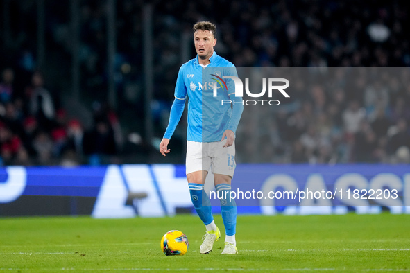 Amir Rrahmani of SSC Napoli during the serie Serie A Enilive match between SSC Napoli and AS Roma at Stadio Diego Armando Maradona on Novemb...