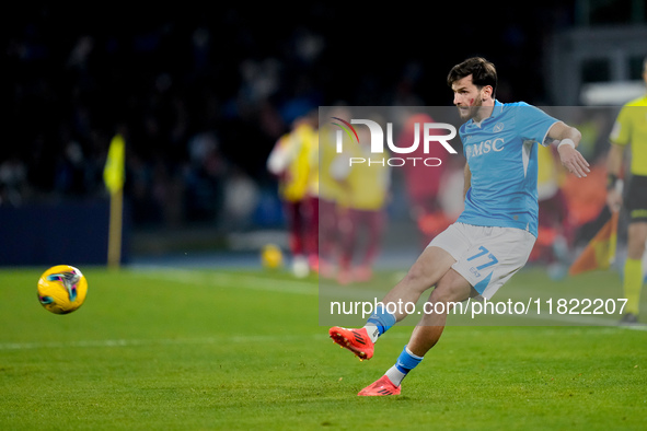 Khvicha Kvaratskhelia of SSC Napoli during the serie Serie A Enilive match between SSC Napoli and AS Roma at Stadio Diego Armando Maradona o...