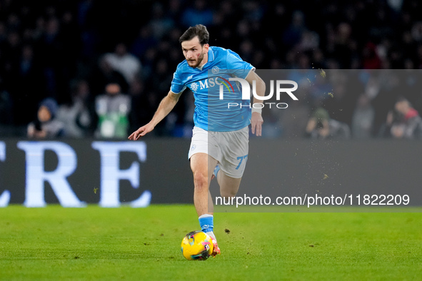 Khvicha Kvaratskhelia of SSC Napoli during the serie Serie A Enilive match between SSC Napoli and AS Roma at Stadio Diego Armando Maradona o...