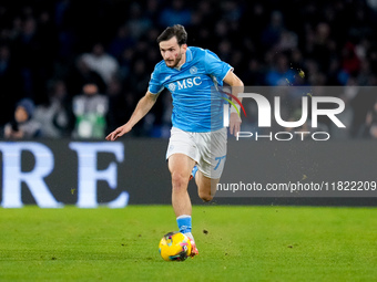 Khvicha Kvaratskhelia of SSC Napoli during the serie Serie A Enilive match between SSC Napoli and AS Roma at Stadio Diego Armando Maradona o...