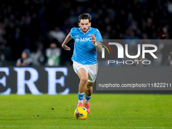 Khvicha Kvaratskhelia of SSC Napoli during the serie Serie A Enilive match between SSC Napoli and AS Roma at Stadio Diego Armando Maradona o...