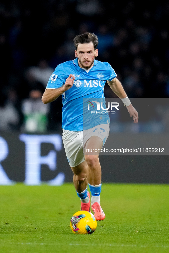 Khvicha Kvaratskhelia of SSC Napoli during the serie Serie A Enilive match between SSC Napoli and AS Roma at Stadio Diego Armando Maradona o...